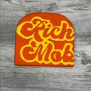 Orange and Yellow Graphic Beanie